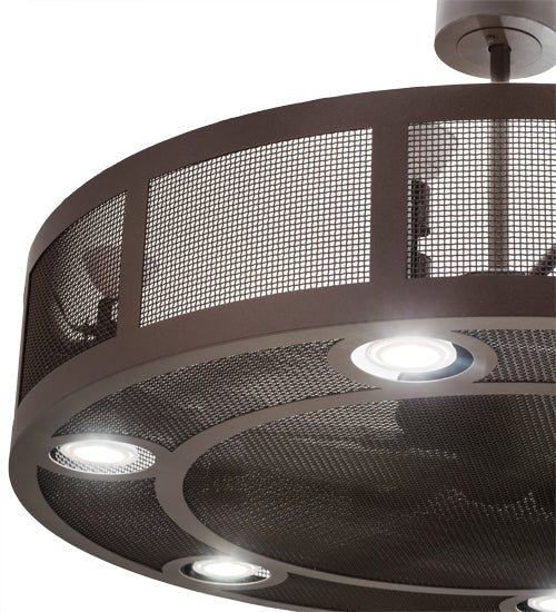 Meyda Lighting Paloma Golpe 48" 12-Light Cafe Noir Chandelier With Fan