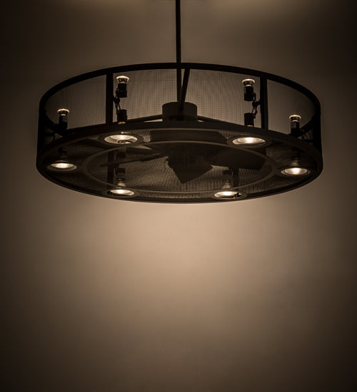 Meyda Lighting Paloma Golpe 48" 12-Light Oil Rubbed Bronze Chandelier With Fan