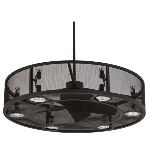Meyda Lighting Paloma Golpe 48" 12-Light Oil Rubbed Bronze Chandelier With Fan