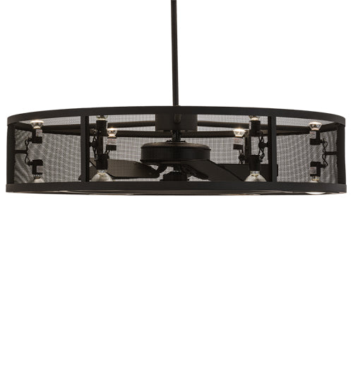 Meyda Lighting Paloma Golpe 48" 12-Light Oil Rubbed Bronze Chandelier With Fan