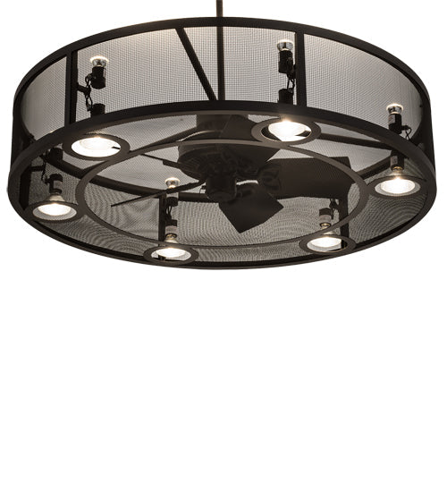 Meyda Lighting Paloma Golpe 48" 12-Light Oil Rubbed Bronze Chandelier With Fan