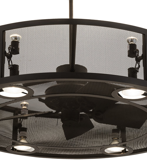 Meyda Lighting Paloma Golpe 48" 12-Light Oil Rubbed Bronze Chandelier With Fan