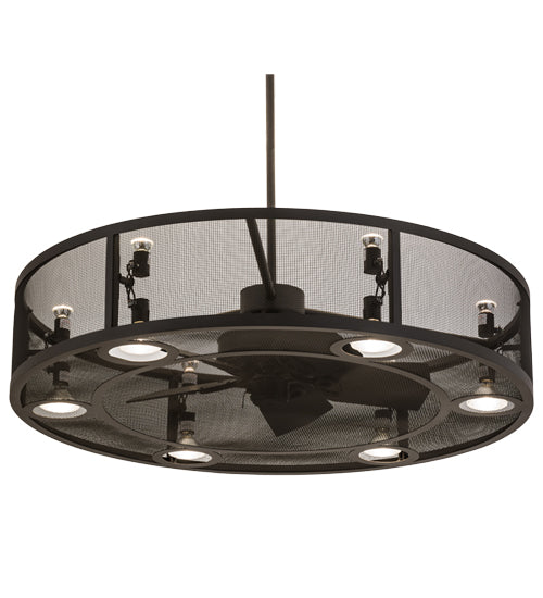 Meyda Lighting Paloma Golpe 48" 12-Light Oil Rubbed Bronze Chandelier With Fan