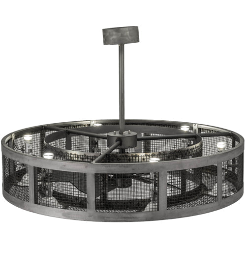 Meyda Lighting Paloma Golpe 48" 12-Light Steel Chandelier With Silver Shade and Fan