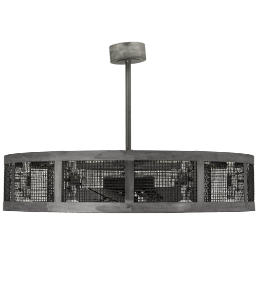 Meyda Lighting Paloma Golpe 48" 12-Light Steel Chandelier With Silver Shade and Fan