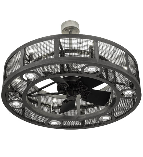 Meyda Lighting Paloma Golpe 48" 12-Light Steel Chandelier With Silver Shade and Fan