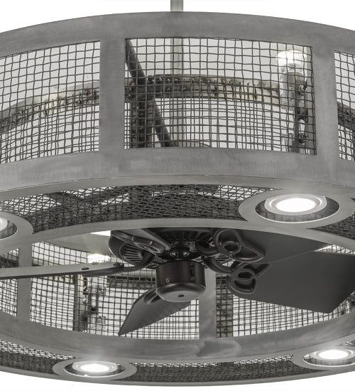Meyda Lighting Paloma Golpe 48" 12-Light Steel Chandelier With Silver Shade and Fan