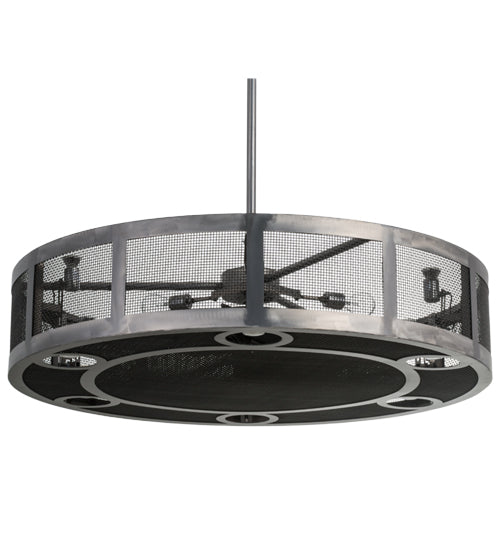 Meyda Lighting Paloma Golpe 48" 18-Light Steel Matte Clear Chandelier With Fan