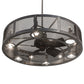 Meyda Lighting Paloma Golpe 48" 18-Light Steel Matte Clear Chandelier With Fan