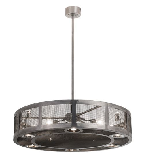 Meyda Lighting Paloma Golpe 48" 18-Light Steel Matte Clear Chandelier With Fan
