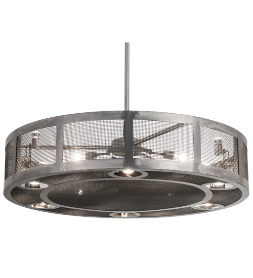 Meyda Lighting Paloma Golpe 48" 18-Light Steel Matte Clear Chandelier With Fan