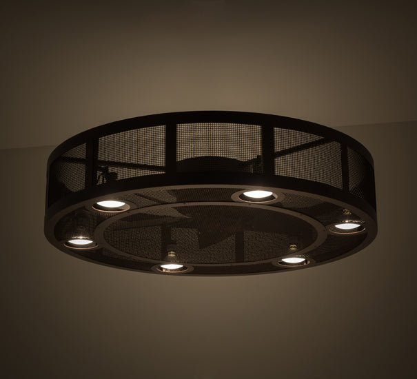 Meyda Lighting Paloma Golpe 48" 6-Light Mahogany Bronze Chandelier With Fan