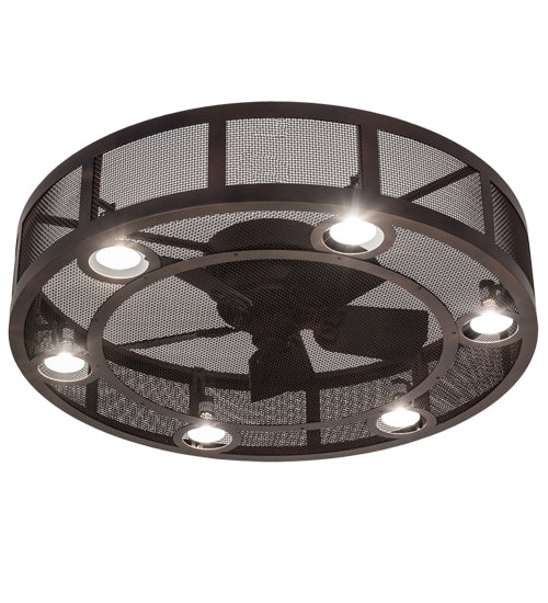 Meyda Lighting Paloma Golpe 48" 6-Light Mahogany Bronze Chandelier With Fan