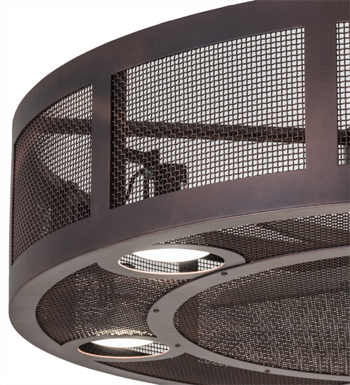 Meyda Lighting Paloma Golpe 48" 6-Light Mahogany Bronze Chandelier With Fan