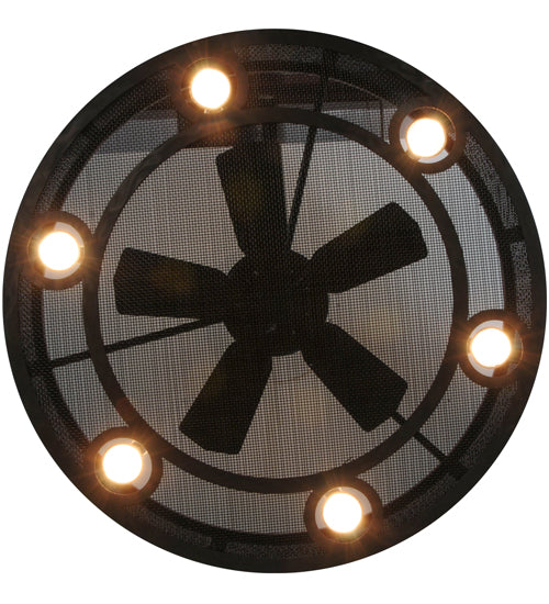 Meyda Lighting Paloma Golpe 48" 6-Light Matte Clear Chandelier With Fan