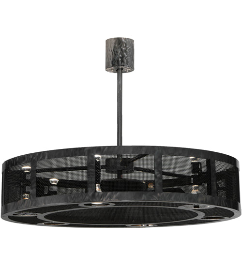 Meyda Lighting Paloma Golpe 48" 6-Light Matte Clear Chandelier With Fan