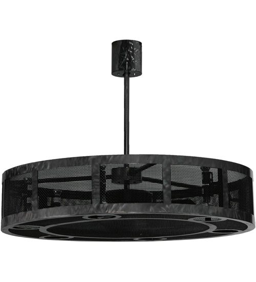 Meyda Lighting Paloma Golpe 48" 6-Light Matte Clear Chandelier With Fan