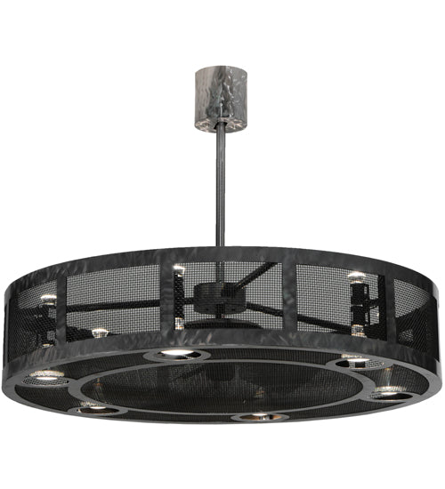 Meyda Lighting Paloma Golpe 48" 6-Light Matte Clear Chandelier With Fan