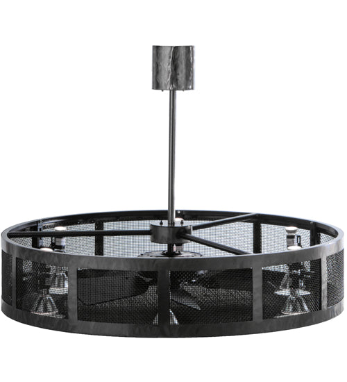 Meyda Lighting Paloma Golpe 48" 6-Light Matte Clear Chandelier With Fan