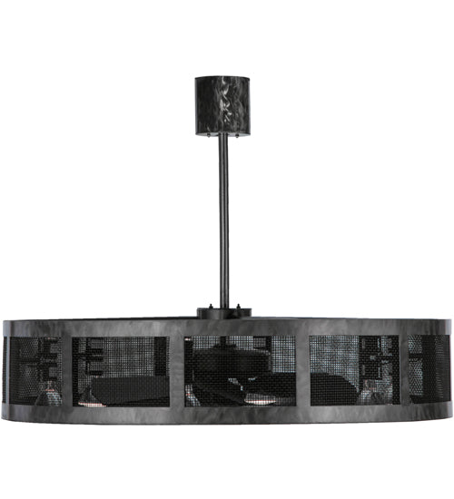 Meyda Lighting Paloma Golpe 48" 6-Light Matte Clear Chandelier With Fan