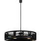 Meyda Lighting Paloma Golpe 48" 6-Light Wrought Iron Chandelier With Black Mesh Shade and Fan
