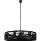 Meyda Lighting Paloma Golpe 48" 6-Light Wrought Iron Chandelier With Black Mesh Shade and Fan