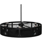 Meyda Lighting Paloma Golpe 48" 6-Light Wrought Iron Chandelier With Black Mesh Shade and Fan