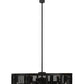 Meyda Lighting Paloma Golpe 48" 6-Light Wrought Iron Chandelier With Black Mesh Shade and Fan