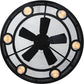 Meyda Lighting Paloma Golpe 48" 6-Light Wrought Iron Chandelier With Black Mesh Shade and Fan