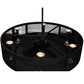 Meyda Lighting Paloma Golpe 48" 6-Light Wrought Iron Chandelier With Black Mesh Shade and Fan
