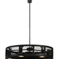Meyda Lighting Paloma Golpe 48" 6-Light Wrought Iron Chandelier With Black Mesh Shade and Fan