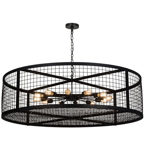 Meyda Lighting Paloma Golpe 60" 12-Light Textured Black Pendant Light