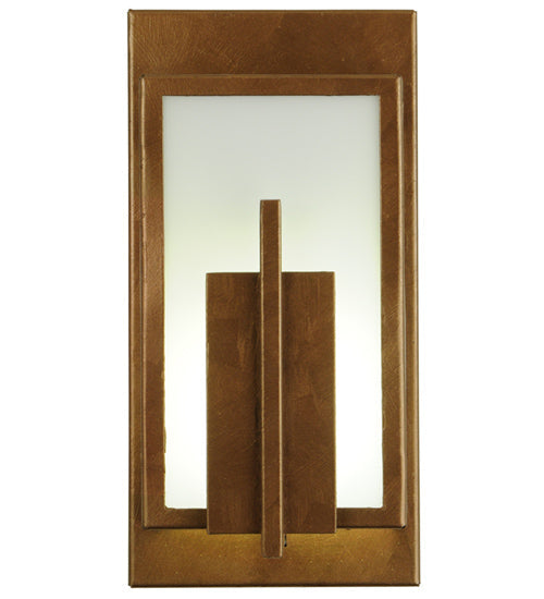 Meyda Lighting Pandora 7" LED Art Deco Gold Wall Sconce With White Flash Shade Glass