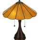 Meyda Lighting Panel 20" 2-Light Accent Table Lamp With Honey Amber Shade Glass