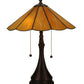 Meyda Lighting Panel 20" 2-Light Accent Table Lamp With Honey Amber Shade Glass