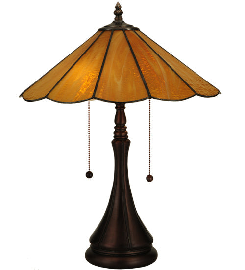 Meyda Lighting Panel 20" 2-Light Accent Table Lamp With Honey Amber Shade Glass