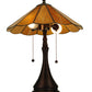 Meyda Lighting Panel 20" 2-Light Accent Table Lamp With Honey Amber Shade Glass