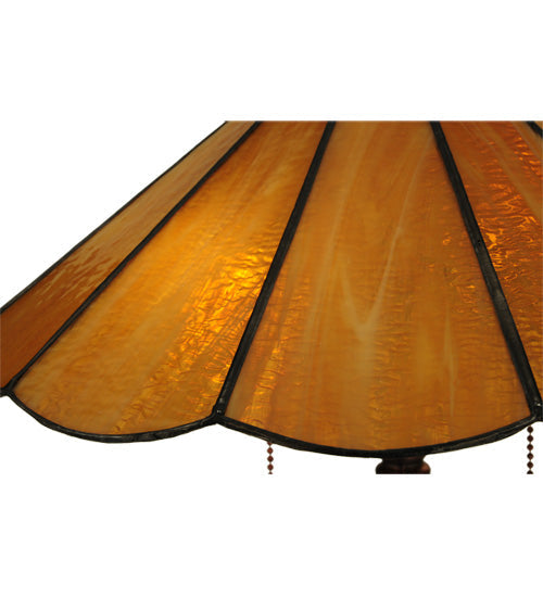 Meyda Lighting Panel 20" 2-Light Accent Table Lamp With Honey Amber Shade Glass