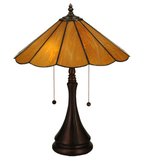 Meyda Lighting Panel 20" 2-Light Accent Table Lamp With Honey Amber Shade Glass