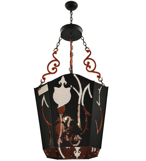 Meyda Lighting Panier Wasre 33" 4-Light Black Pendant Light