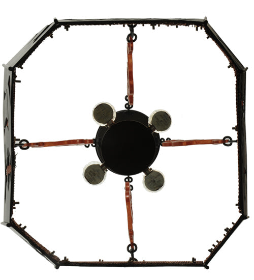 Meyda Lighting Panier Wasre 33" 4-Light Black Pendant Light