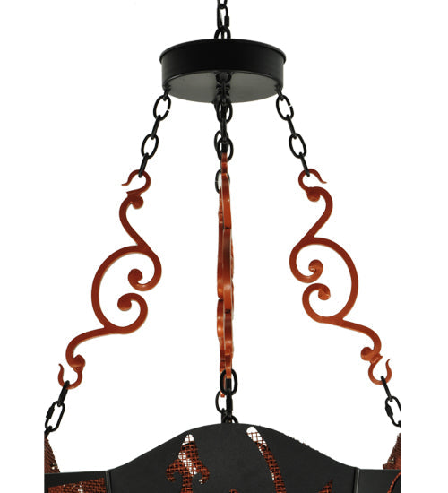 Meyda Lighting Panier Wasre 33" 4-Light Black Pendant Light