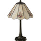 Meyda Lighting Pansies 21" Mahogany Bronze Table Lamp Spectrum Beige & Pansy Shade Glass