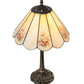Meyda Lighting Pansies 21" Mahogany Bronze Table Lamp Spectrum Beige & Pansy Shade Glass