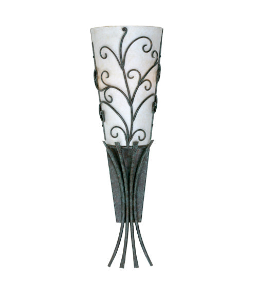 Meyda Lighting Panthea 10" 2-Light Ash Wall Sconce With Statuario Idalight Shade Glass