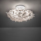 Meyda Lighting Paper Meringue Southland 31" 3-Light White Powdercoat Flush Mount Light With White Shade Glass