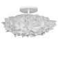 Meyda Lighting Paper Meringue Southland 31" 3-Light White Powdercoat Flush Mount Light With White Shade Glass
