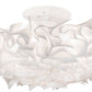 Meyda Lighting Paper Meringue Southland 31" 3-Light White Powdercoat Flush Mount Light With White Shade Glass