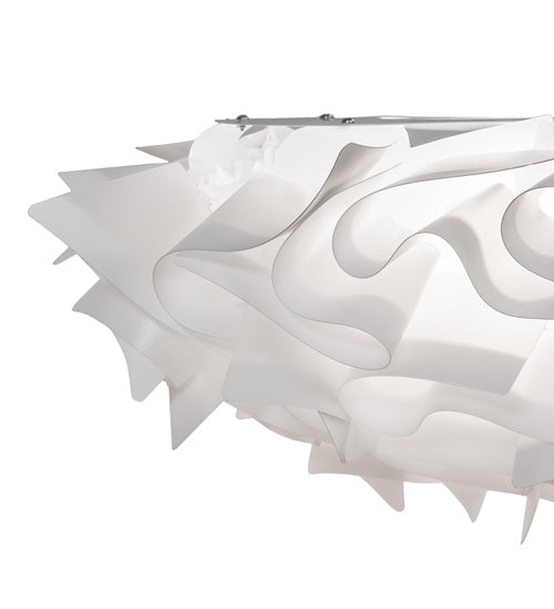 Meyda Lighting Paper Meringue Southland 31" 3-Light White Powdercoat Flush Mount Light With White Shade Glass