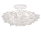 Meyda Lighting Paper Meringue Southland 31" 3-Light White Powdercoat Flush Mount Light With White Shade Glass